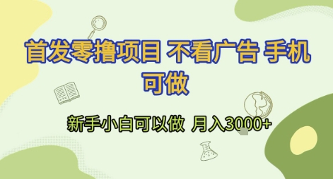 首发零撸项目 不看广告 手机可做 新手小白可以做  月入3k+【揭秘】-heixxmi
