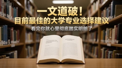 付费文章：一文道破！目前最佳的大学专业选择建议，看完你就心里彻底踏实明朗了-heixxmi