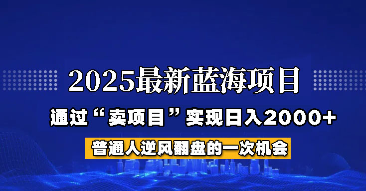 2025年蓝海项目，如何通过“网创项目”日入2000+-heixxmi