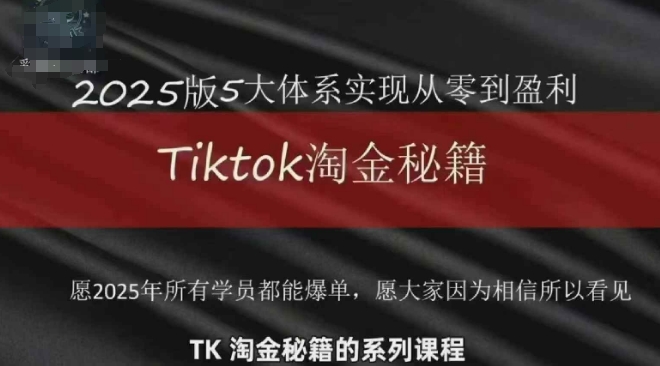 TikTok跨境2025淘金秘籍，​2025TikTok从0到盈利变现-heixxmi