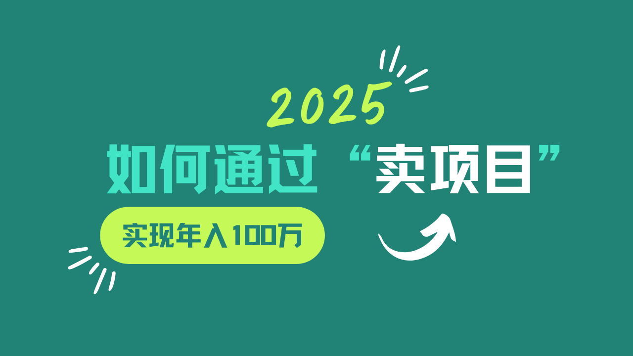 2025年如何通过“卖项目”实现年入100w-heixxmi