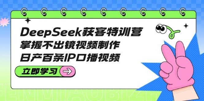 DeepSeek获客特训营：掌握不出镜视频制作，日产百条IP口播视频-heixxmi