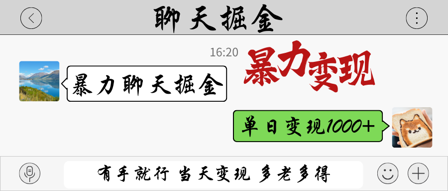 暴力聊天掘金 有手就行当天变现 多劳多得 单日变现1000+-heixxmi