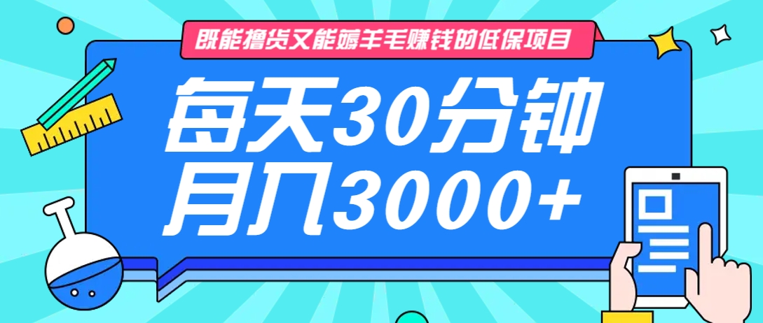 既能撸货又能赚钱的长期低保项目，每天30分钟，多号百分百稳定月入3000+！-heixxmi