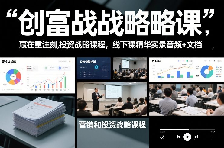 创富战略课，赢在重注时刻，营销和投资战略课程，线下课精华实录音频+文档-heixxmi