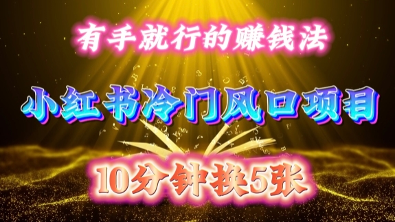 每天 10 分钟，小红书冷门风口项目开启，有手就行的搬运赚钱法，小白日入500 +【揭秘】-heixxmi