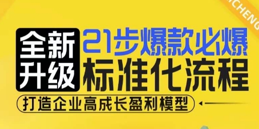 21步爆款必爆标准化流程，全新升级，打造企业高成长盈利模型-heixxmi
