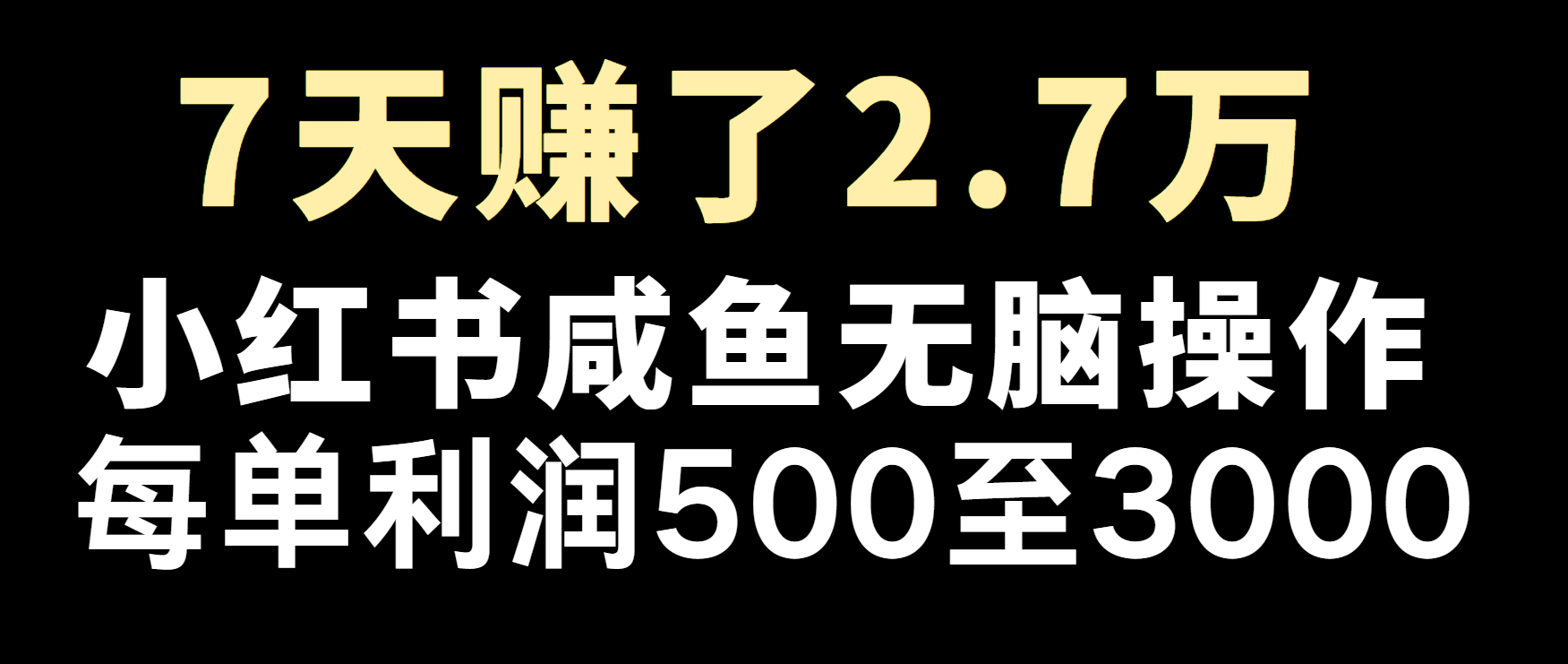 冷门暴利，超级简单的项目0成本玩法，每单在500至4000的利润-heixxmi
