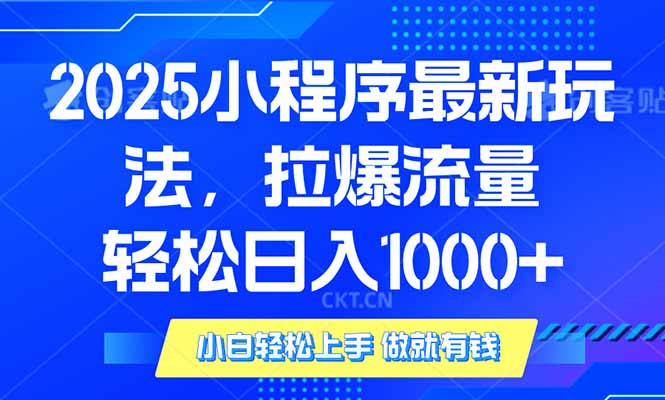 2025年小程序最新玩法，流量直接拉爆，单日稳定变现1000+-heixxmi