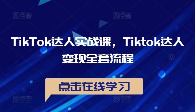 TikTok达人实战课，Tiktok达人变现全套流程-heixxmi