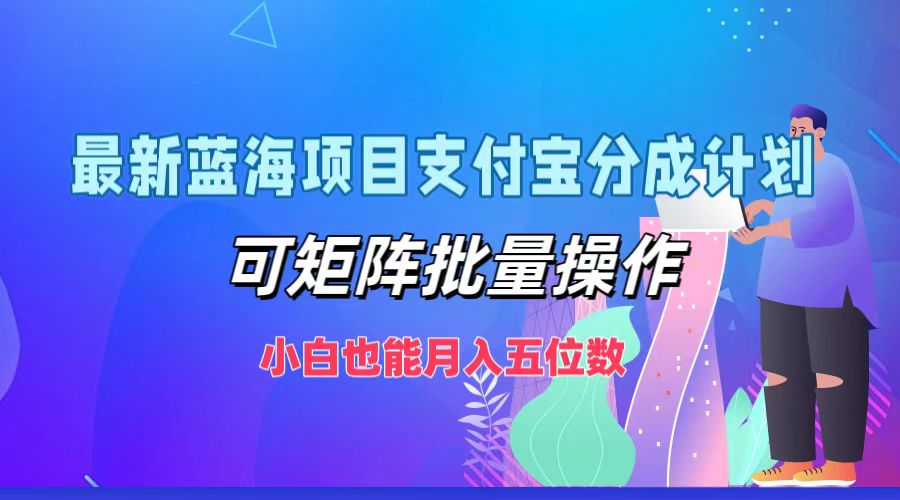 最新蓝海项目支付宝分成计划，可矩阵批量操作，小白也能月入五位数-heixxmi