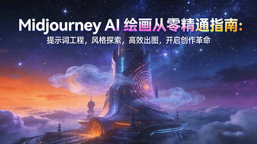 Midjourney AI绘画从零精通指南：提示词工程，风格探索，高效出图，开启创作革命-heixxmi