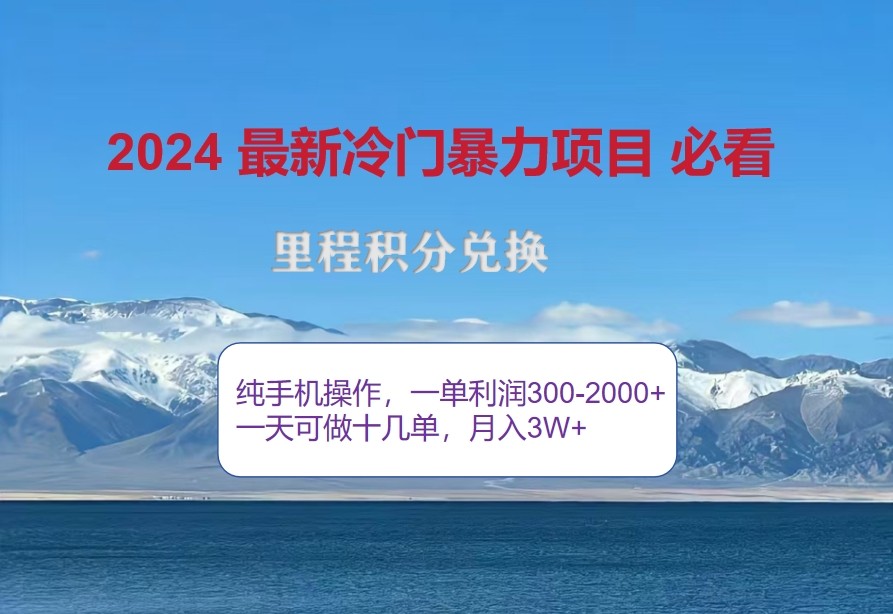2024惊爆冷门暴利，里程积分最新玩法，高爆发期，一单300+—2000+-heixxmi