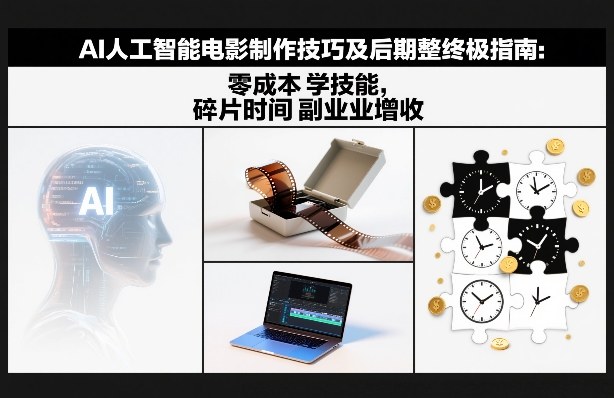 AI人工智能电影制作技巧及后期完整终极指南：零成本学技能，碎片时间副业增收-heixxmi
