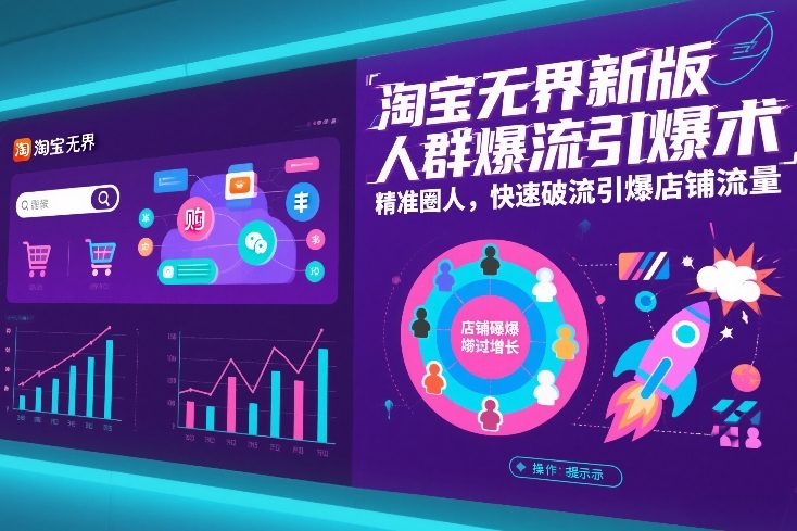 淘宝无界新版人群爆流引爆术，精准圈人，快速破流引爆店铺流量-heixxmi