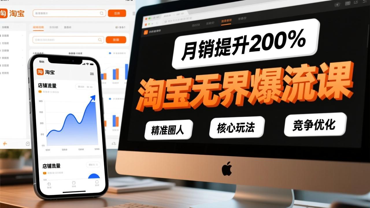 淘宝无界爆流课，精准圈人、核心玩法、竞争优化，快速引爆店铺流量，月销提升200%-heixxmi