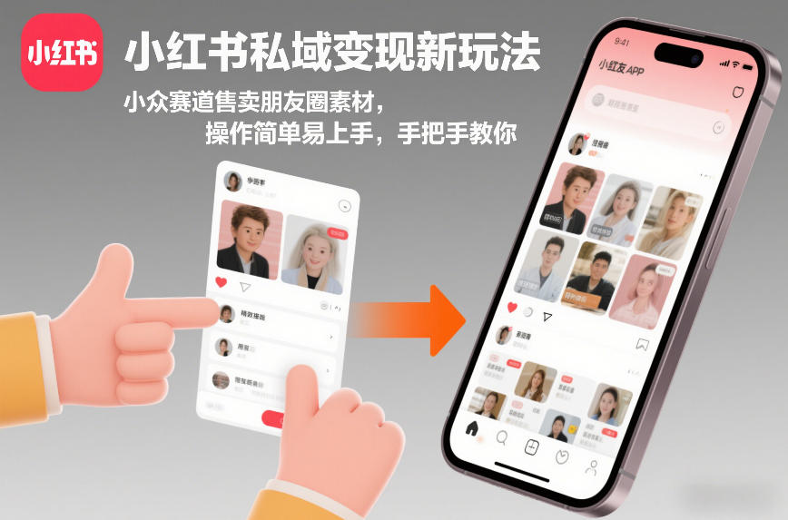 小红书私域变现新玩法，小众赛道售卖朋友圈素材，操作简单易上手，手把手教你-heixxmi