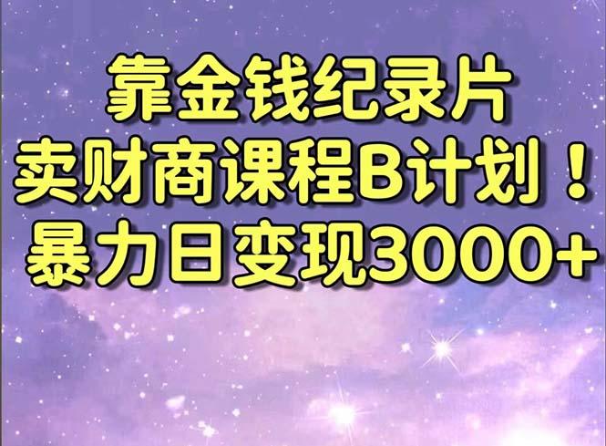靠金钱纪录片卖财商课程B计划！暴力日变现3000+，喂饭式干货教程！-heixxmi