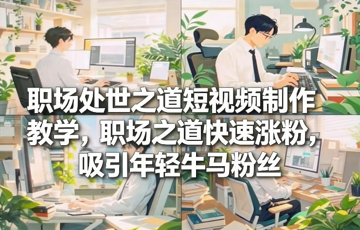 职场处世之道短视频制作教学，职场之道快速涨粉，吸引年轻牛马粉丝-heixxmi
