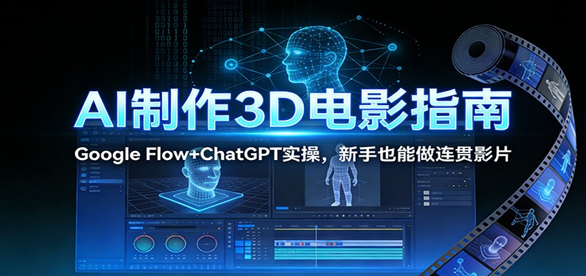 AI制作3D电影指南：Google Flow+ChatGPT实操，新手也能做连贯影片-heixxmi