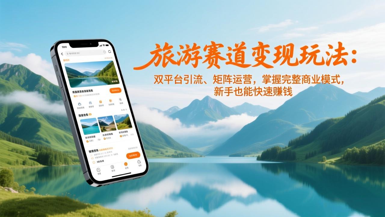 旅游赛道变现玩法：双平台引流、矩阵运营，掌握完整商业模式，新手也能快速赚钱-heixxmi
