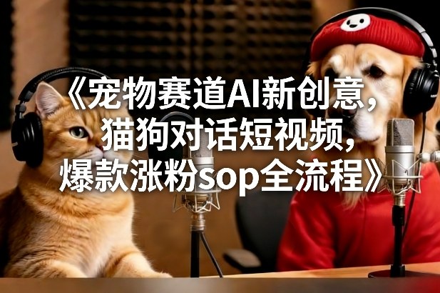 宠物赛道AI新创意，猫狗对话短视频，爆款涨粉sop全流程-heixxmi