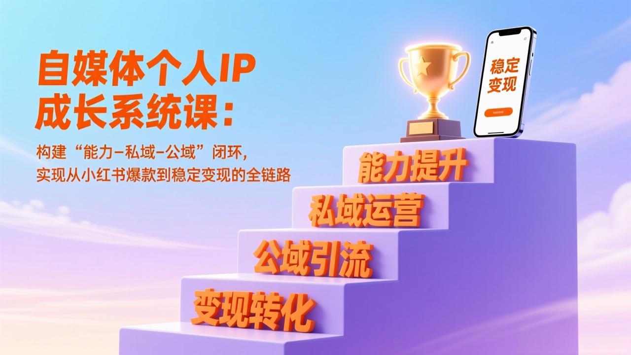 自媒体个人IP成长系统课：构建“能力-私域-公域”闭环，实现从小红书爆款到稳定变现的全链路-heixxmi