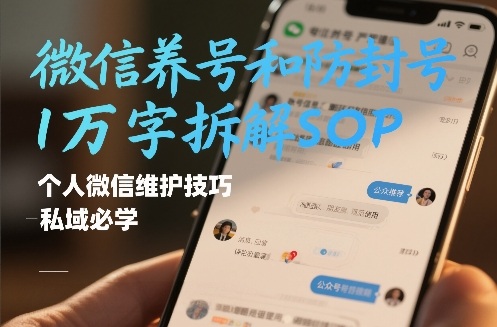 微信养号和防封号1万字拆解SOP，个人微信维护技巧，私域必学【文档】-heixxmi