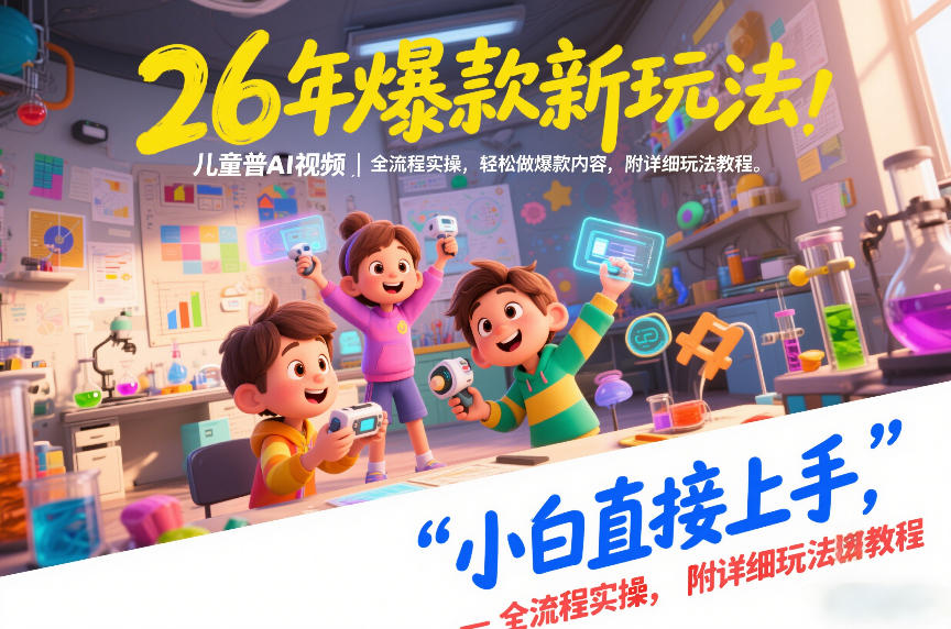 26年爆款新玩法，儿童科普AI视频，全流程实操，轻松做爆款内容，小白直接上手，附详细玩法教程-heixxmi