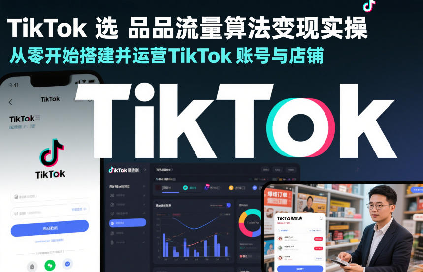 TikTok选品流量算法变现实操，从零开始搭建并运营TikTok账号与店铺-heixxmi