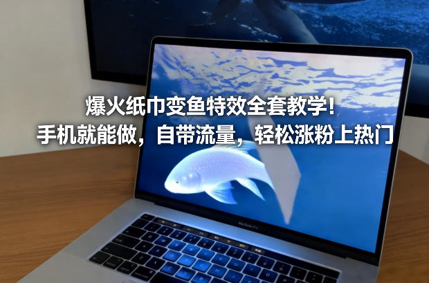 爆火纸巾变鱼特效全套教学！手机就能做，自带流量，轻松涨粉上热门-heixxmi