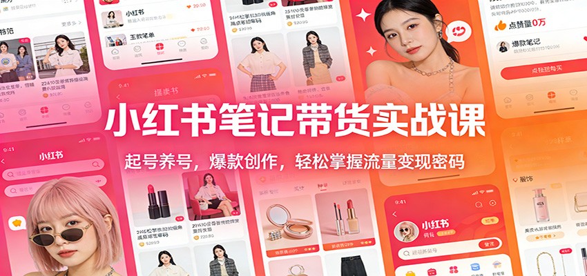 小红书笔记带货实战课：起号养号，爆款创作，轻松掌握流量变现密码-heixxmi
