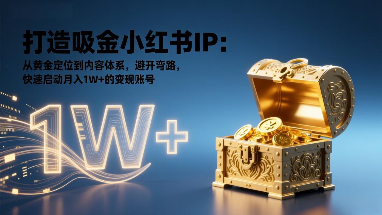 打造吸金小红书IP：从黄金定位到内容体系，避开弯路，快速启动月入1W+的变现账号-heixxmi
