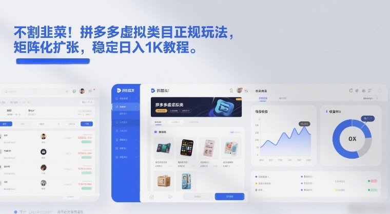 不割韭菜！拼多多虚拟类目正规玩法，矩阵化扩张，稳定日入1K教程【揭秘】-heixxmi