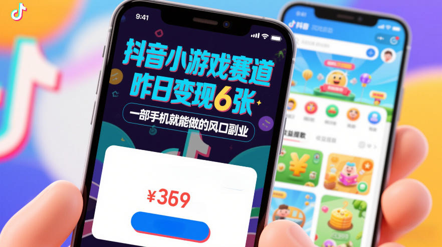 抖音小游戏赛道，昨日变现600+，零基础一部手机就能做的风口副业【揭秘】-heixxmi