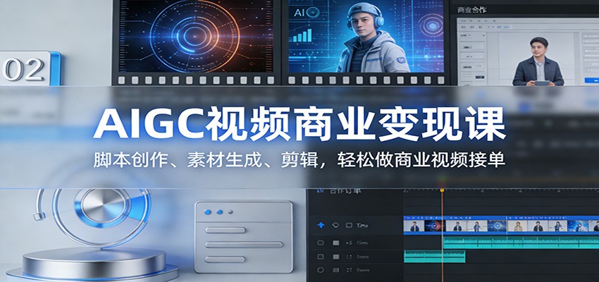 AIGC视频商业变现课：脚本创作、素材生成、剪辑，轻松做商业视频接单-heixxmi