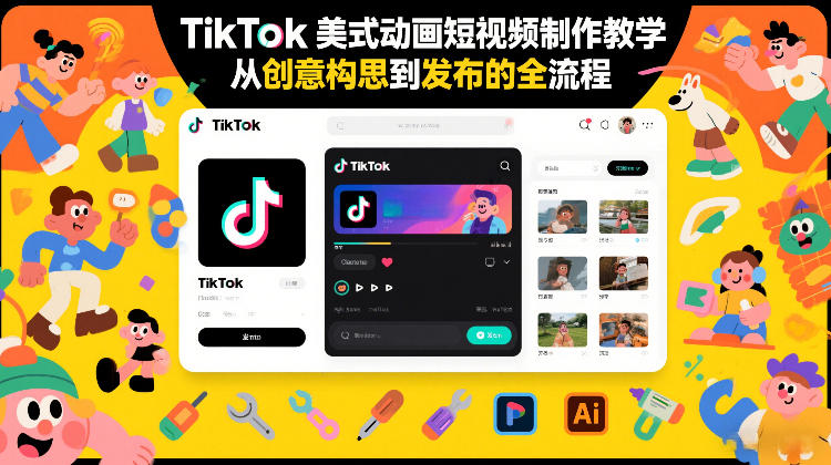 TikTok美式动画短视频制作教学，从创意构思到发布的全流程-heixxmi