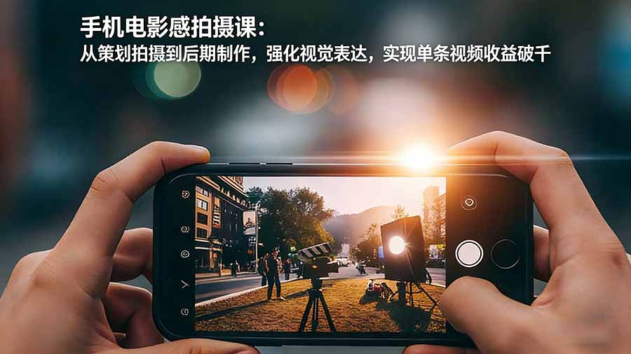 手机电影感拍摄课：从策划拍摄到后期制作，强化视觉表达，实现单条视频收益破千-heixxmi