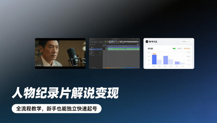 人物纪录片解说变现，全流程教学，新手也能独立快速起号-heixxmi