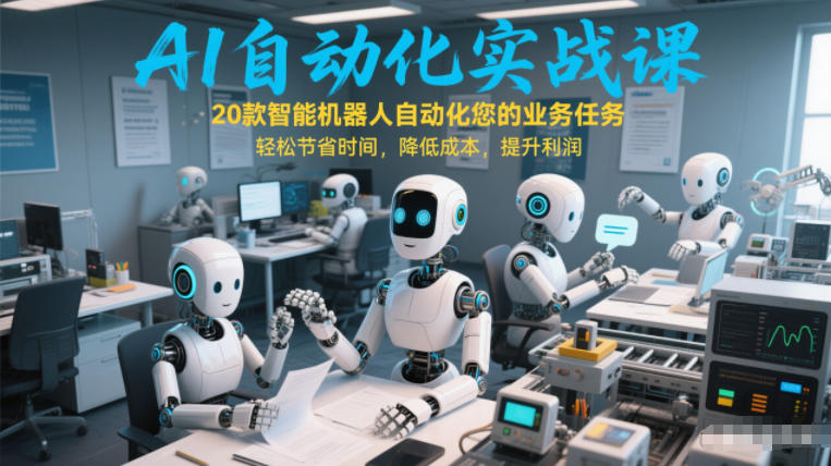 AI自动化实战课：20款智能机器人自动化您的业务任务，轻松节省时间，降低成本，提升利润-heixxmi