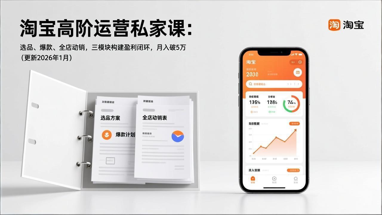 淘宝高阶运营私家课：选品、爆款、全店动销，三模块构建盈利闭环，月入破5万(更新26年1月-heixxmi
