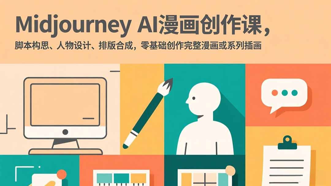 Midjourney AI漫画创作课，脚本构思、人物设计、排版合成，零基础创作完整漫画或系列插画-heixxmi