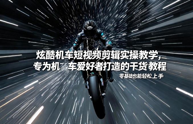 炫酷机车短视频剪辑实操教学，专为机车爱好者打造的干货教程，零基础也能轻松上手-heixxmi