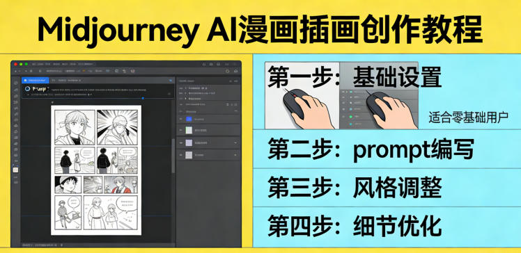 利用Midjourney AI人工智能轻松创作漫画插画教程，零基础创作完整漫画插画-heixxmi
