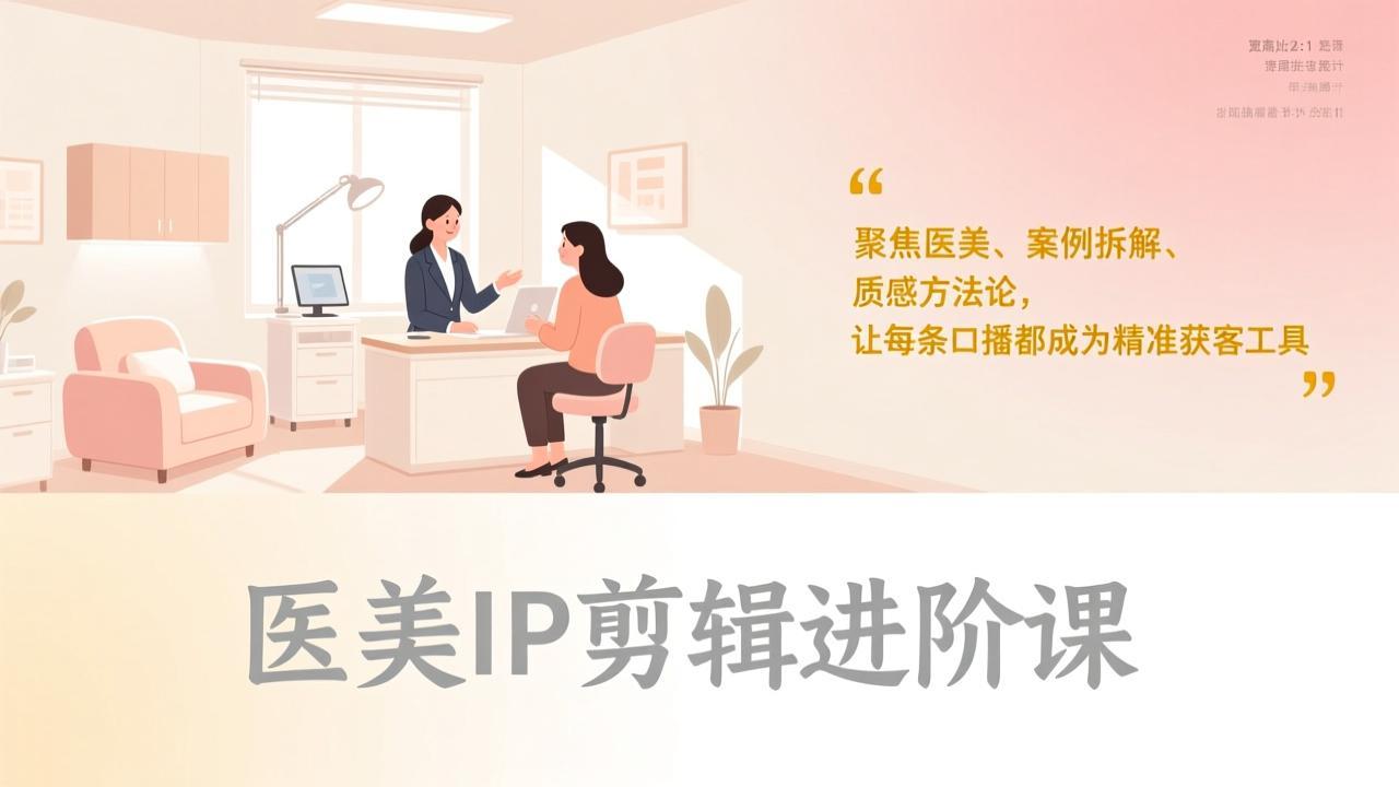 医美IP剪辑进阶课，聚焦医美、案例拆解、质感方法论，让每条口播都成为精准获客工具-heixxmi
