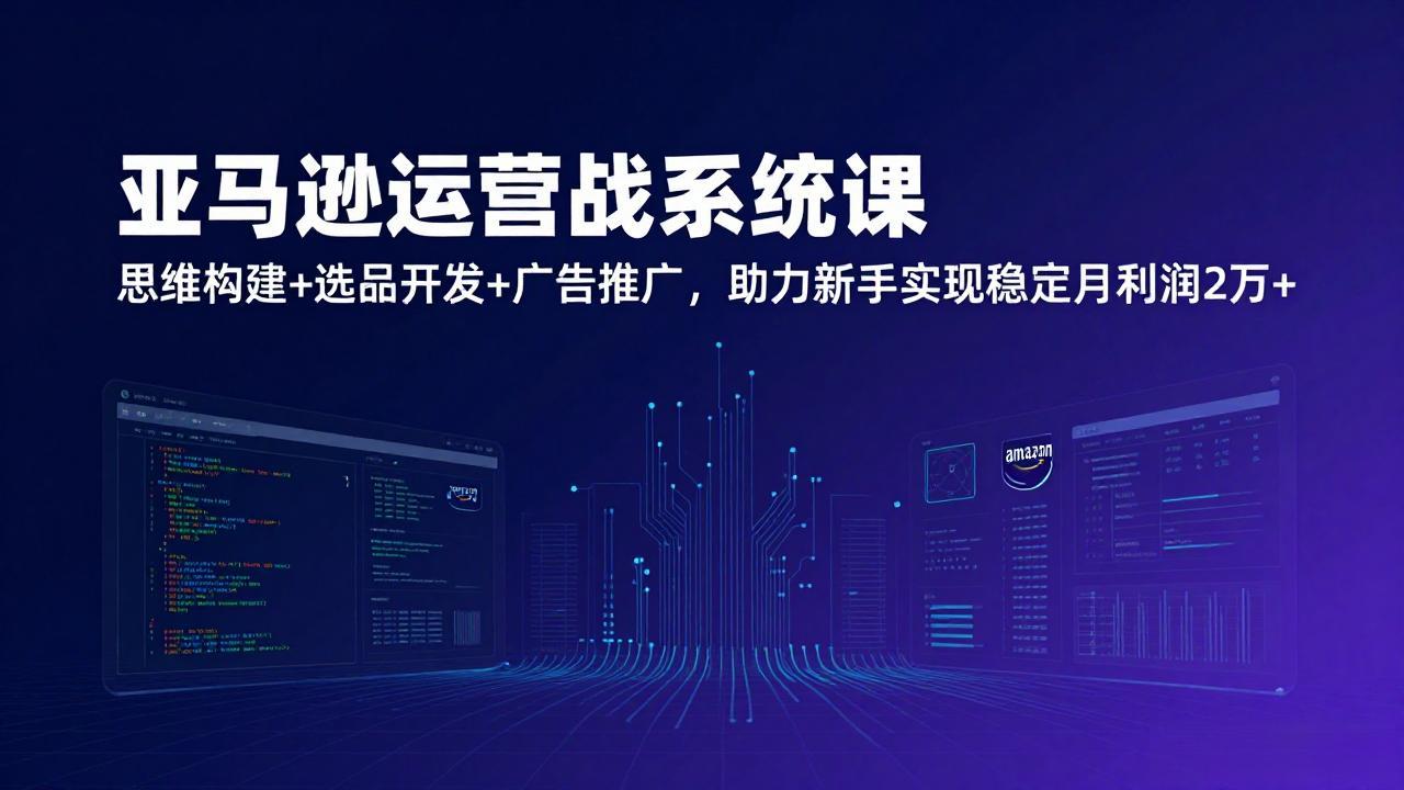 亚马逊运营实战系统课，思维构建+选品开发+广告推广，助力新手实现稳定月利润2万+(更新-heixxmi