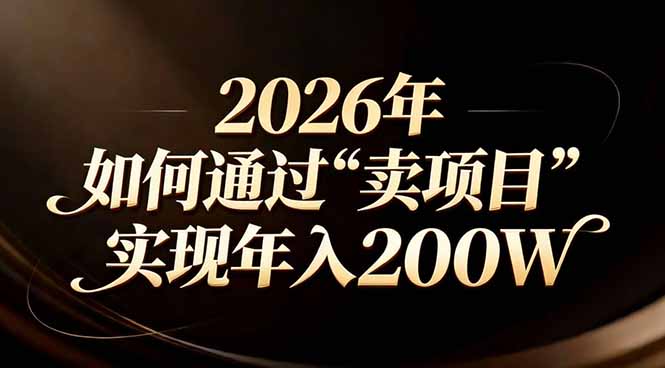 站在2026年的十字路口：一个普通人如何通过卖项目实现年入200万-heixxmi