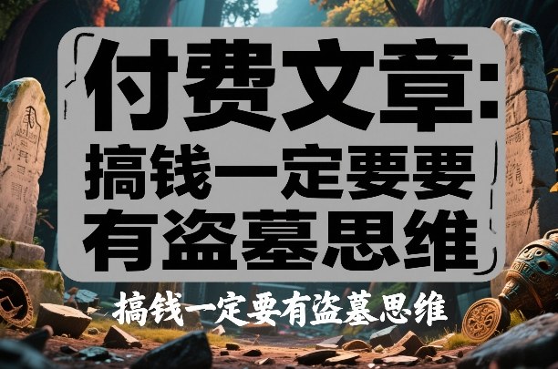 付费文章：搞钱一定要有盗墓思维-heixxmi