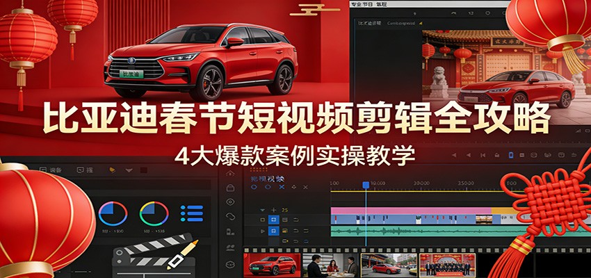 比亚迪春节短视频剪辑全攻略，4大爆款案例实操教学-heixxmi