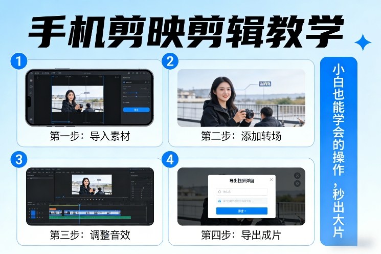 手机剪映剪辑教学，小白也能学会的操作，秒出大片-heixxmi